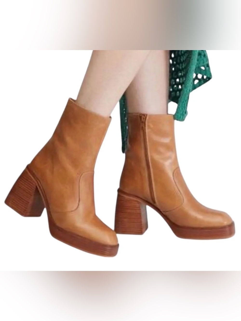 New Free People Brown Ruby Platform Ankle Boots